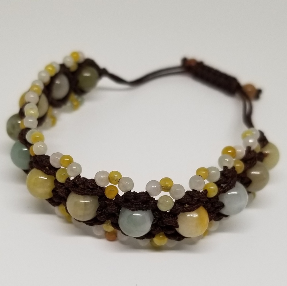 Yellow and Green Jade Bracelet